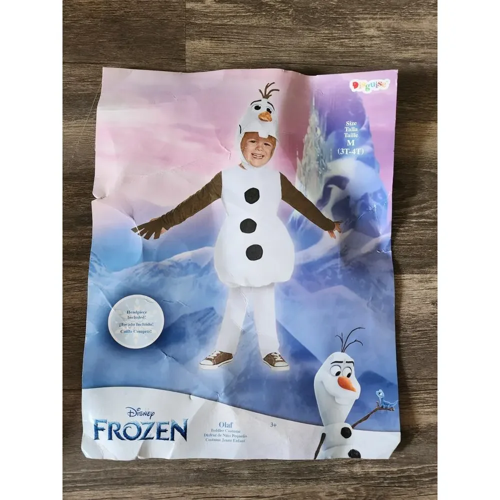 Olaf Classic Disney Frozen Snowman Halloween Costume Disguise Toddler M 3T-4T - Picture 2 of 8